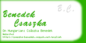 benedek csaszka business card