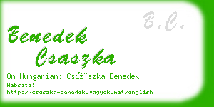 benedek csaszka business card